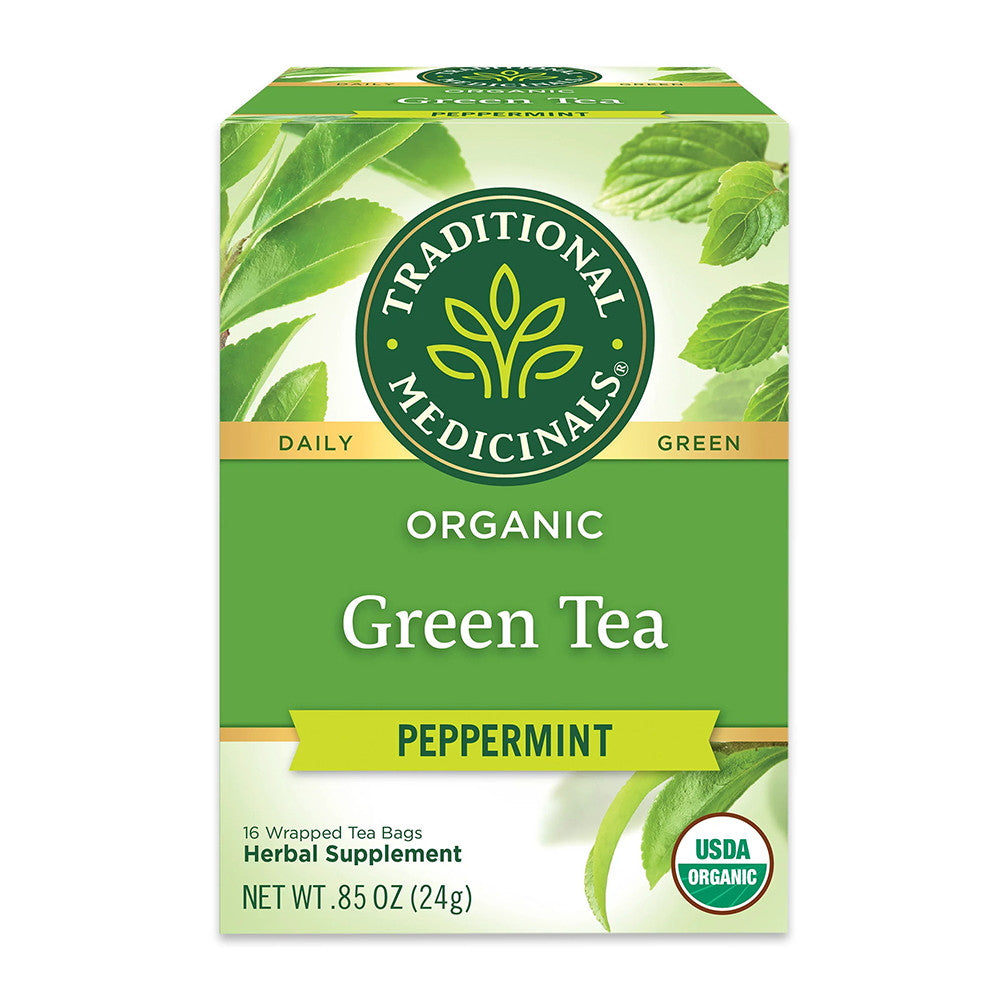 Traditional Medicinals Organic Green Tea,Peppermint Tea Bags, 16 Ea, 0.85 Oz